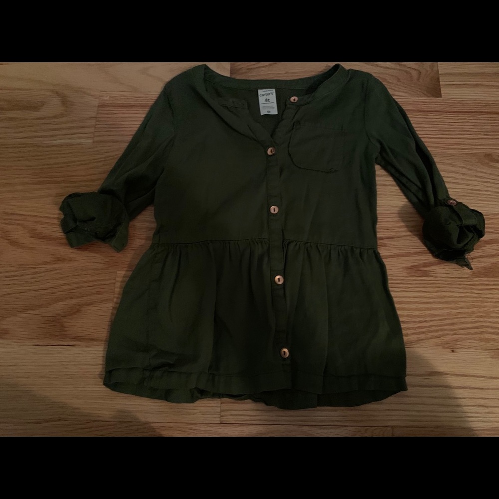 Button down army green shirt
